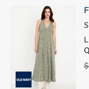 Old Navy Olive Floral Dress